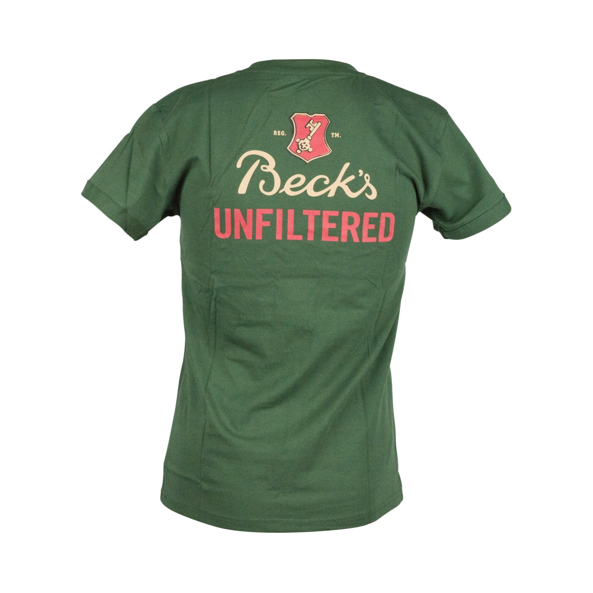 1 Beck's Beer T-shirt Size M "Unfiltered" Green Cotton New – View 3