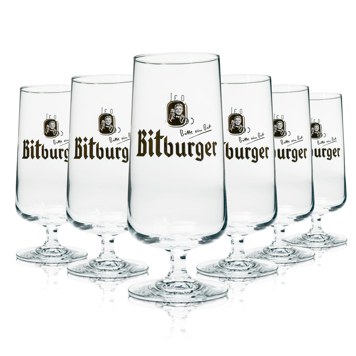 6 Bitburger Beer Glasses, 0.3 L, Rastal Goblet – View 4
