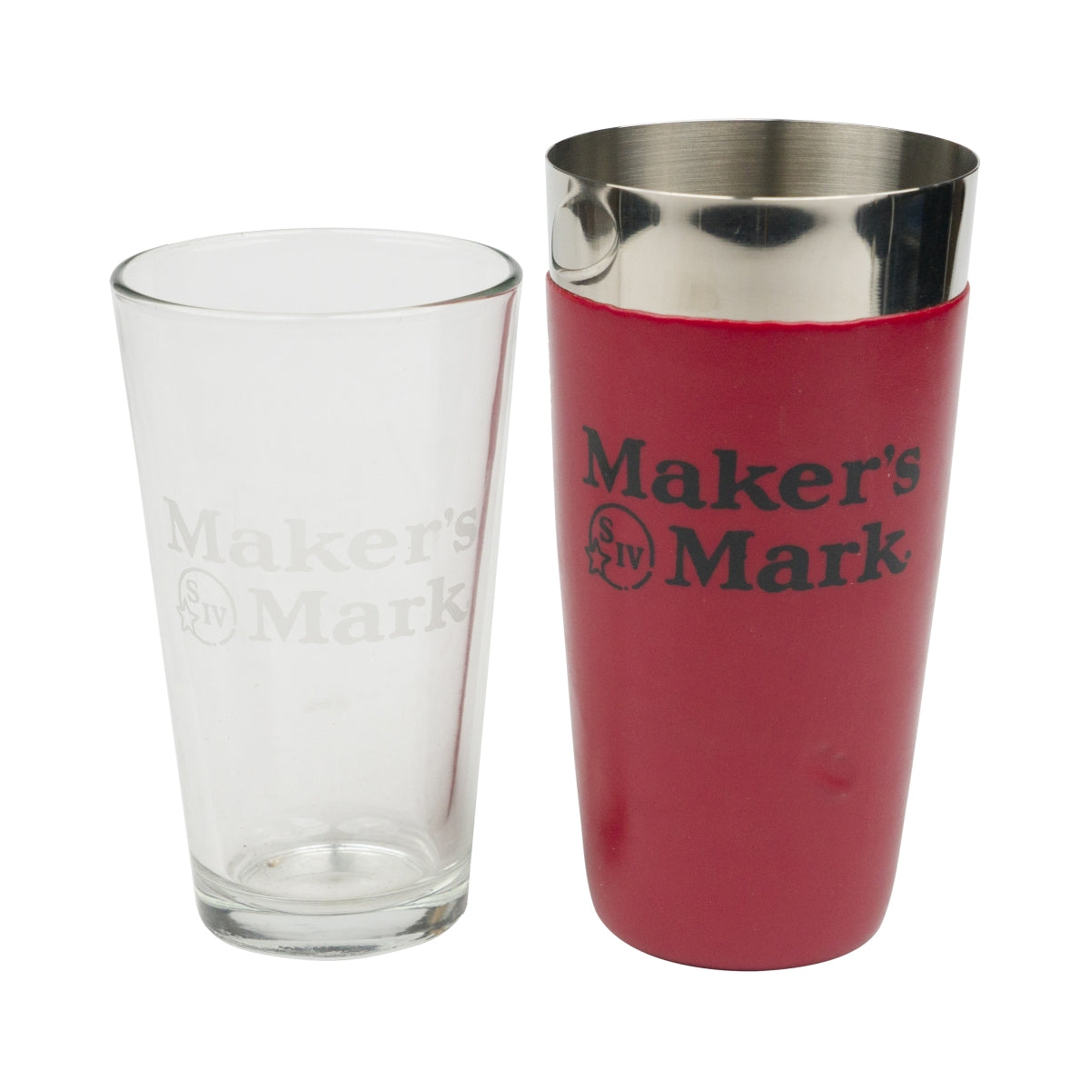 1 Maker's Mark Whiskey Boston Shaker Red Stainless Steel New
