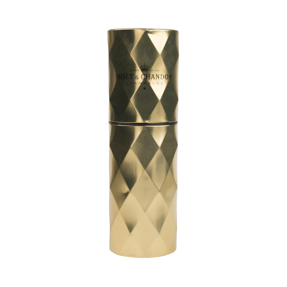 1 Moët & Chandon Champagne Cooler Metal Gold Cylindrical for 0.7L Bottles with Lettering Screw Cap New