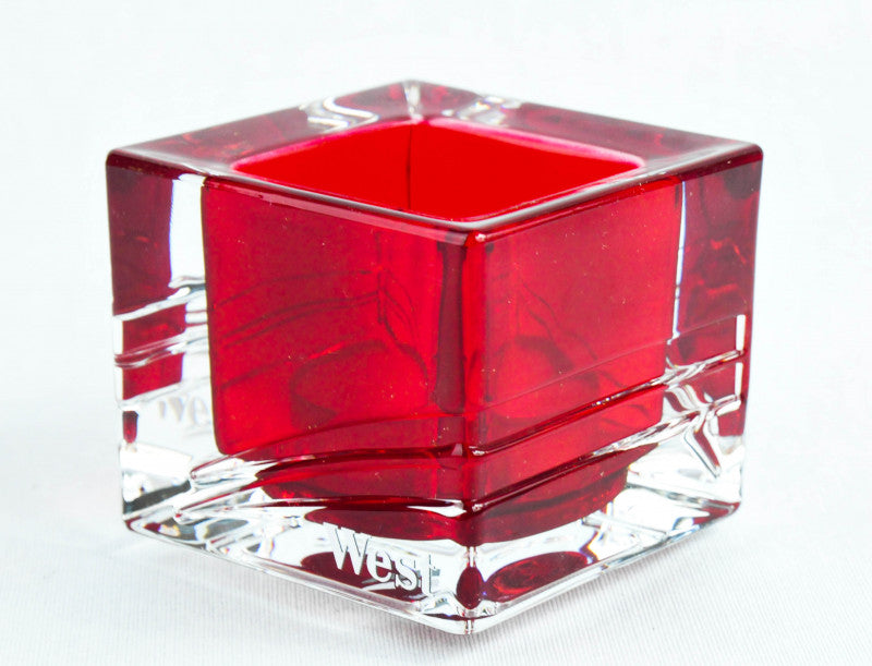 1 West Cigarette Lantern Tobacco, Crystal Lantern, Square, Red Transparent, Heavy New
