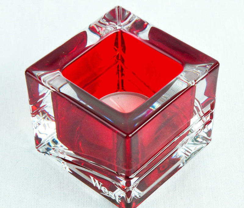 1 West Cigarette Lantern Tobacco, Crystal Lantern, Square, Red Transparent, Heavy New – View 2