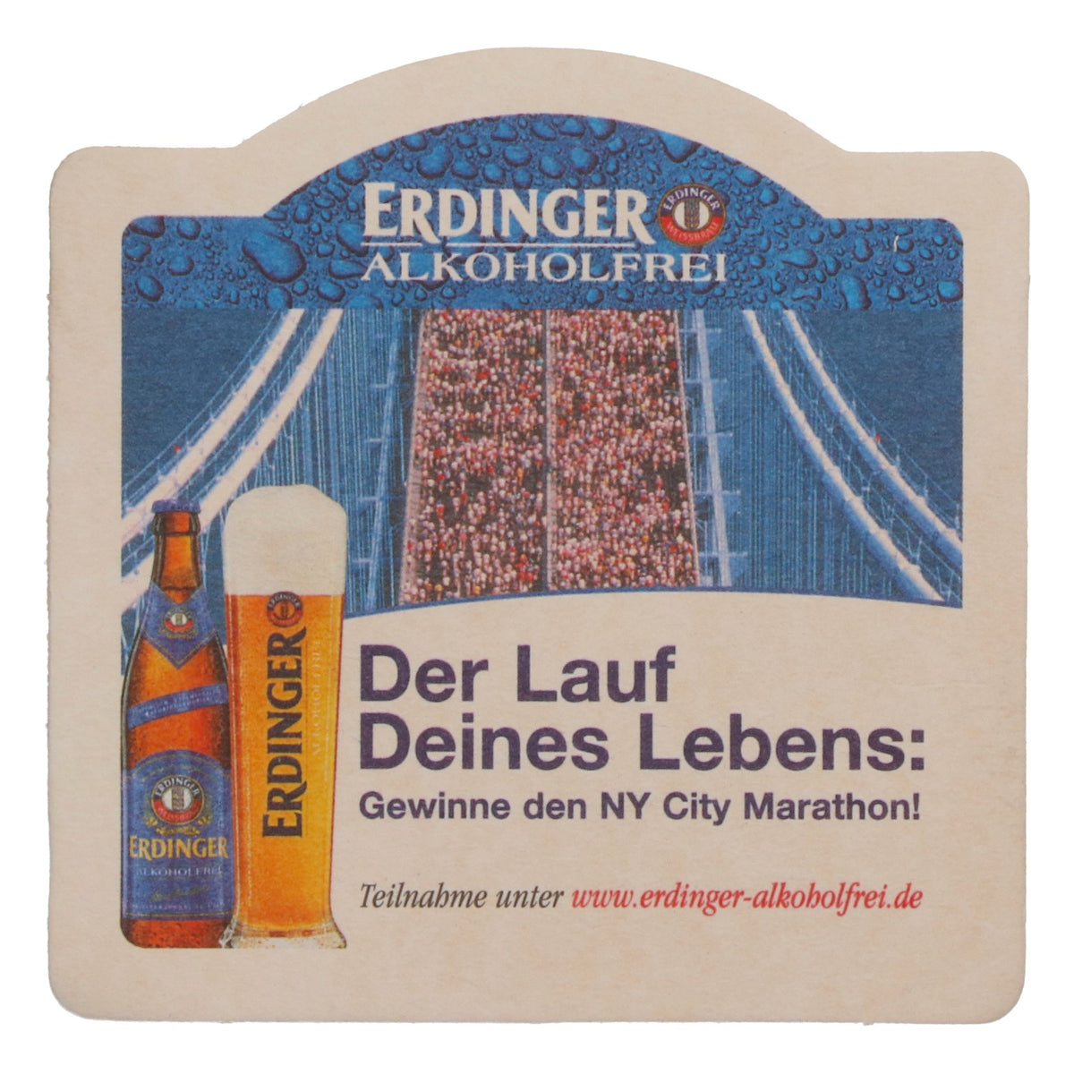 100 Erdinger Weissbräu Beer Coasters, Non-Alcoholic, "Run of Your Life" – View 3