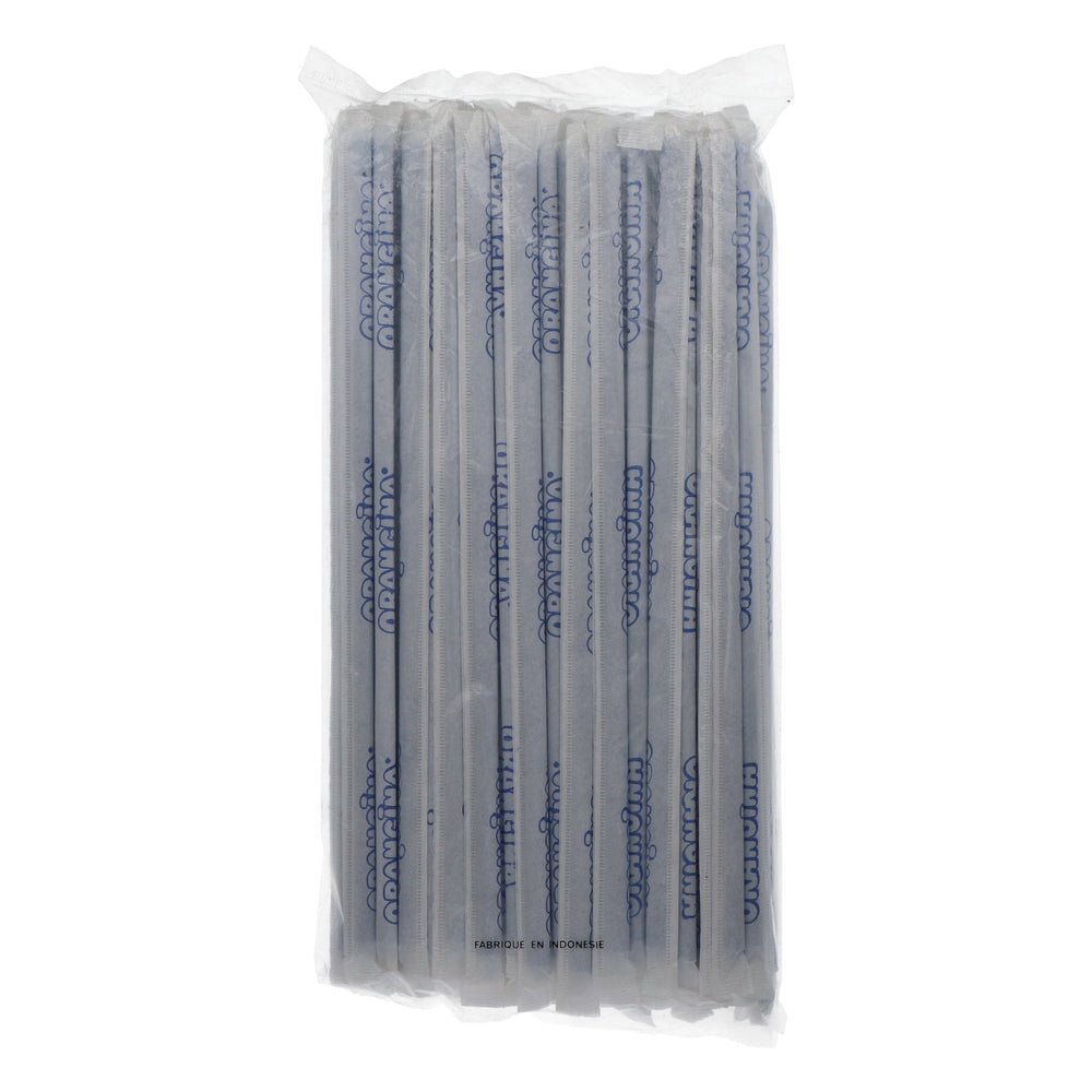 100 Orangina juice straws, bendable, 0.5 x 22 cm, blue, individually wrapped