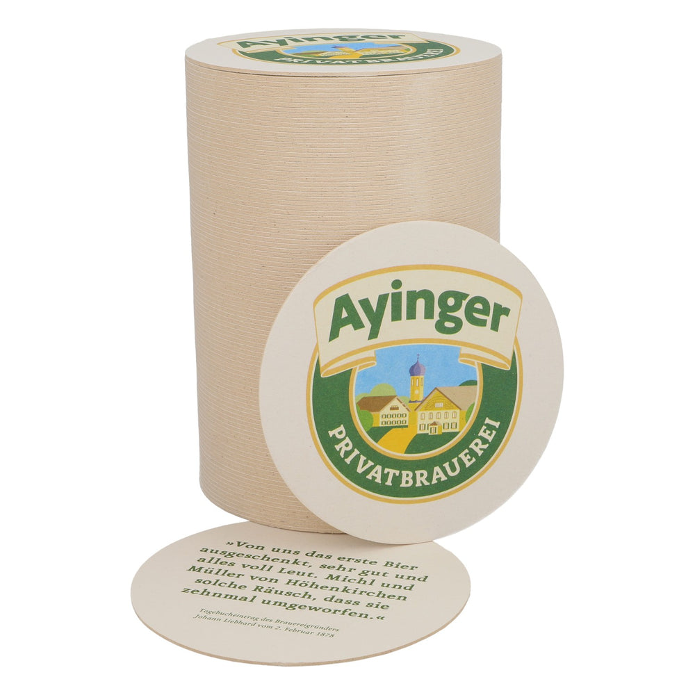 100x Ayinger beer coasters, glass coasters, cardboard coasters, private brewery