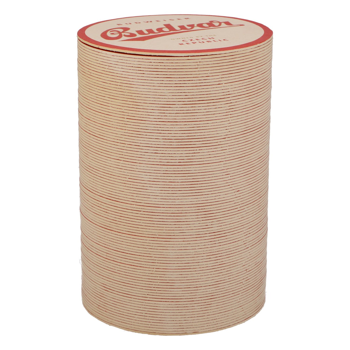 100x Budweiser beer coasters, glass coasters, bar accessories "Budvar" white with red border – View 2
