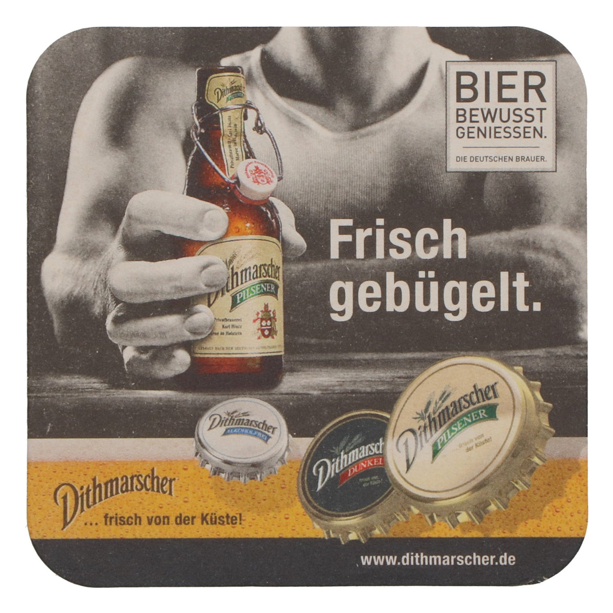 100 Dithmarscher Beer Coasters, Freshly Ironed, "Battleship" – View 3