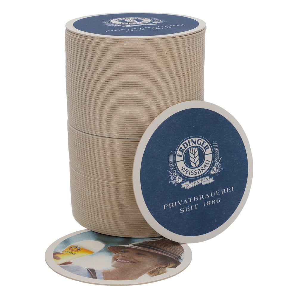 100x Erdinger Weissbräu beer coasters, cardboard coasters, glass coasters, 10.5 cm diameter
