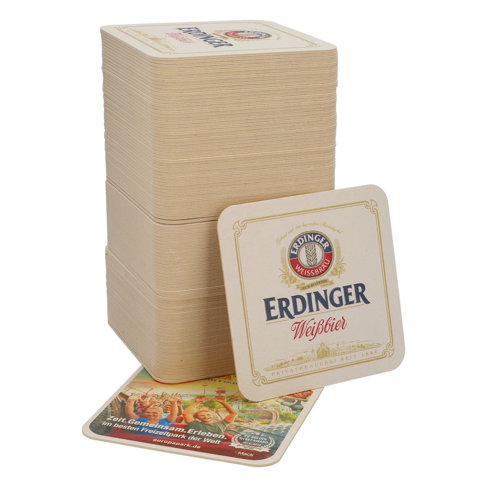 100x Erdinger Weissbräu beer coasters Glass coasters "Europapark"