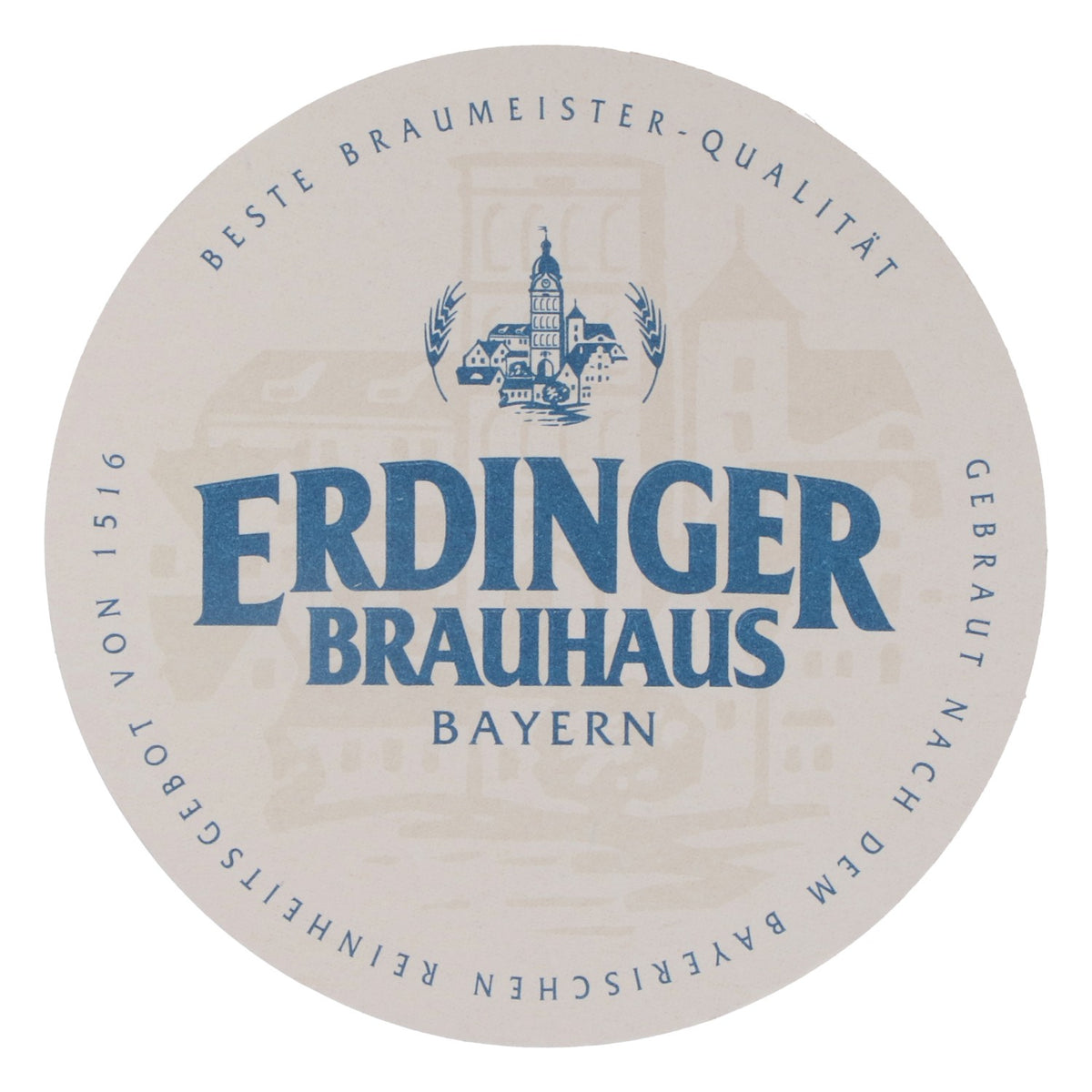100x Erdinger Weissbräu beer coasters, round, 10.5 cm diameter, white, "Helles" – View 3