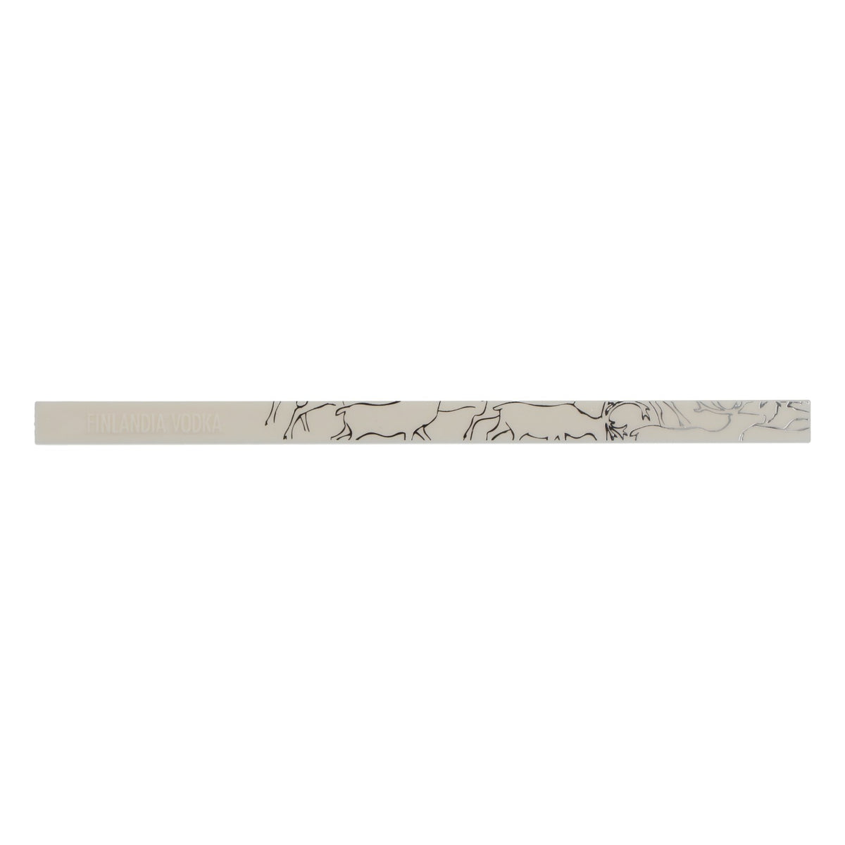 100 Finlandia Vodka Stirrers, White Bar Spoons with Embossed Animal Logo, Bar Accessories