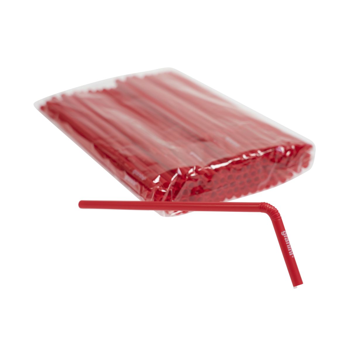 100x Granini Straws Drinking Straws Tube Set Red Bendable RARE PLASTIC