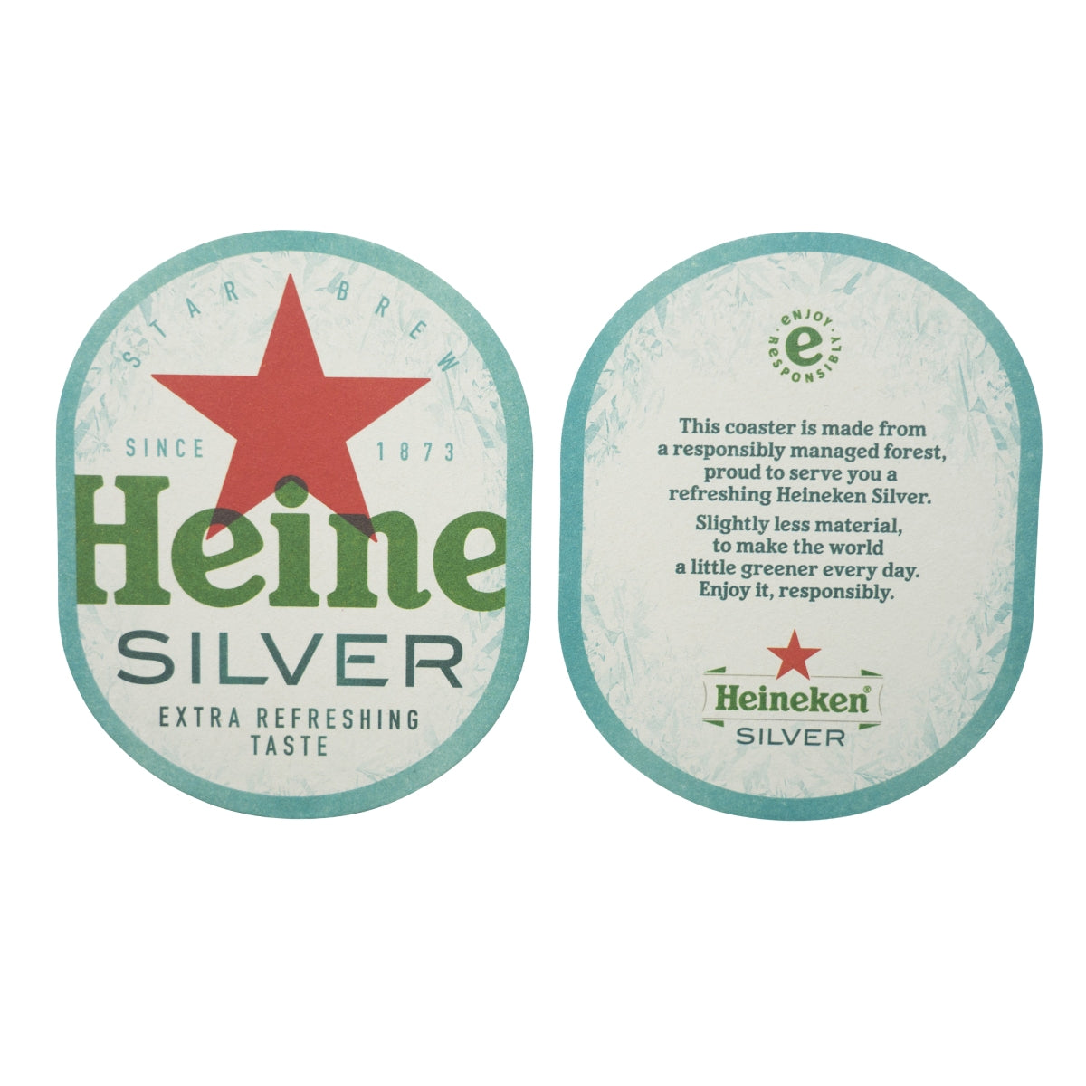100x Heineken beer coasters, felt coasters, silver brewery beer – View 3