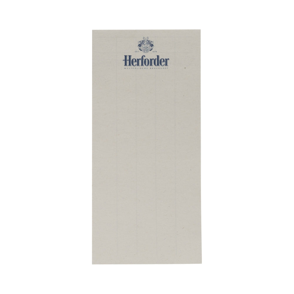 100x Herforder beer waiter's pad, 15x7cm, 20 sheets per pad, sturdy notepads