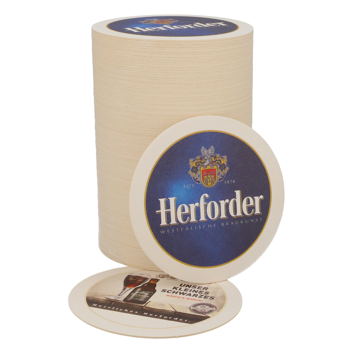100x Herforder Brewery Beer Coasters Glass Coasters "Our Little Black One"
