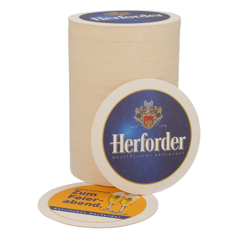 100x Herforder Brewery Beer Coasters Glass Coasters "Zum Feierabend"