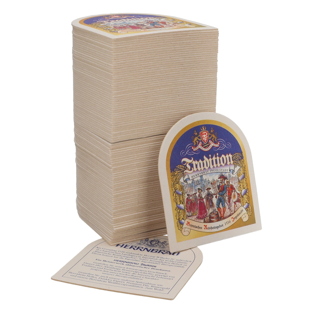 100x Herrnbräu beer coasters Glass coasters "Tradition"