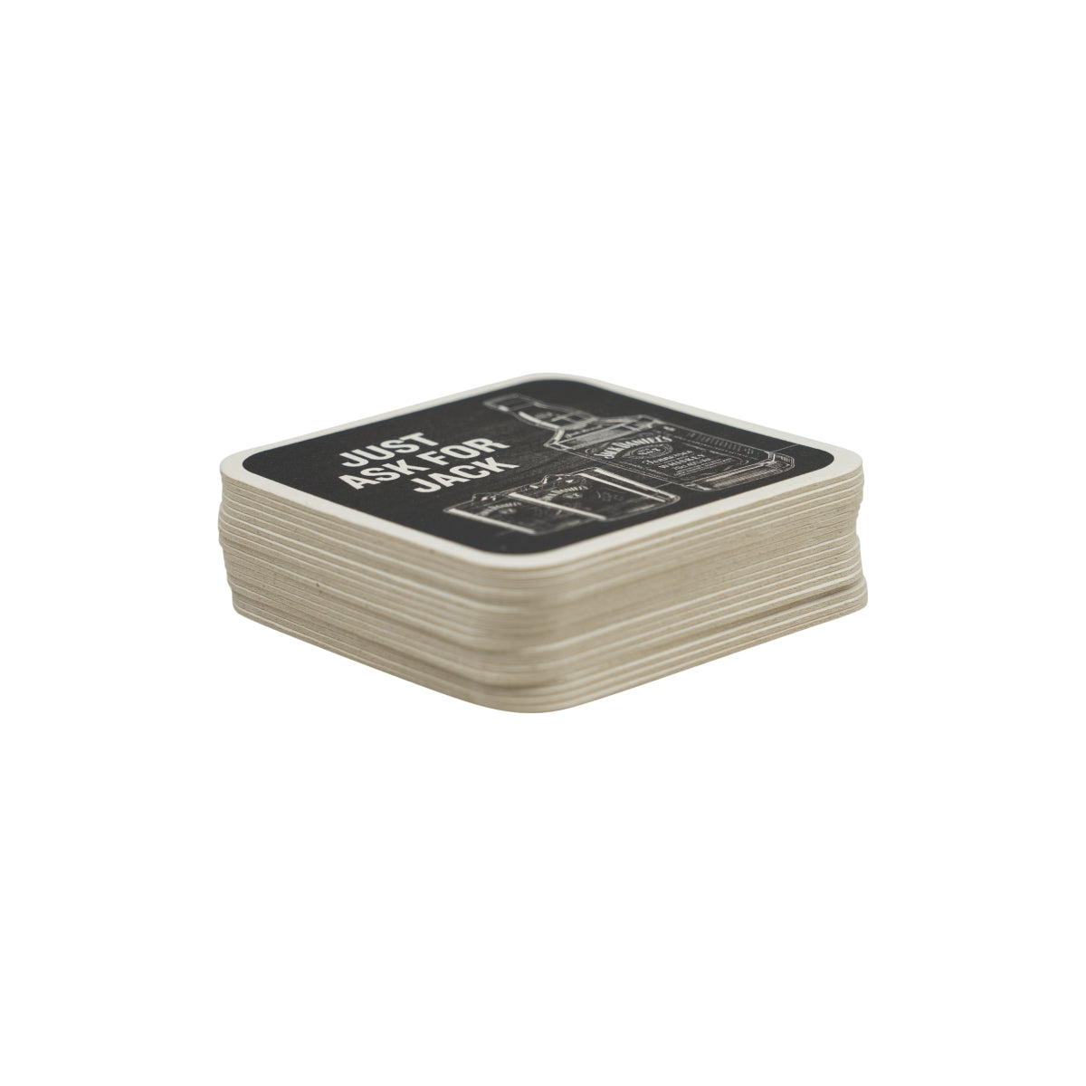 100x Jack Daniels Whiskey Beer Coasters Just Ask For Jack Felt Glass – View 2