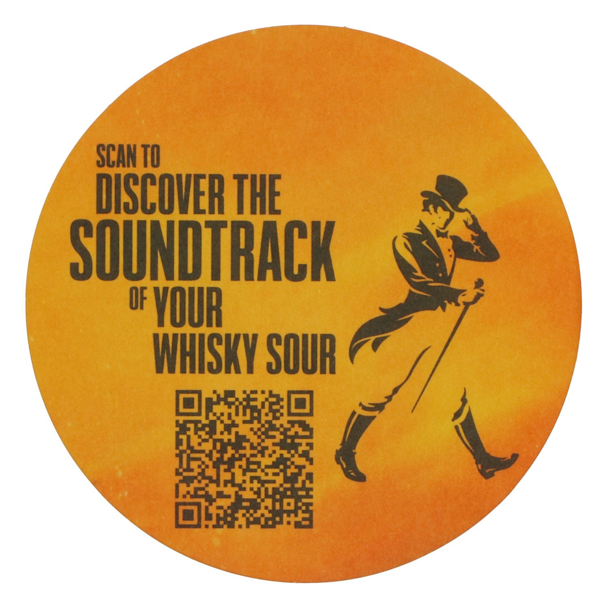 100 Johnnie Walker Whiskey Coasters with Drip Protection, Orange – View 3