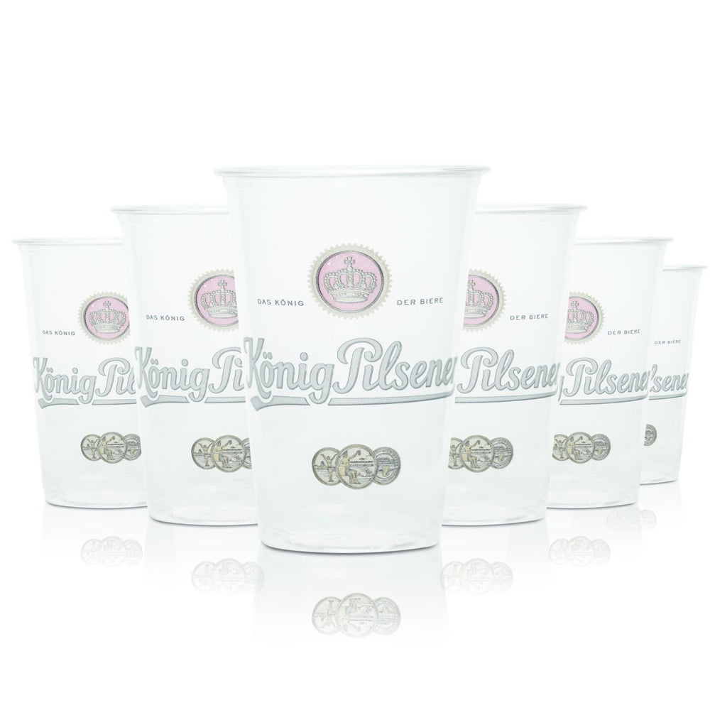 100x König Pilsener disposable plastic beer cups, 0.2 l, plastic cups, BioWare