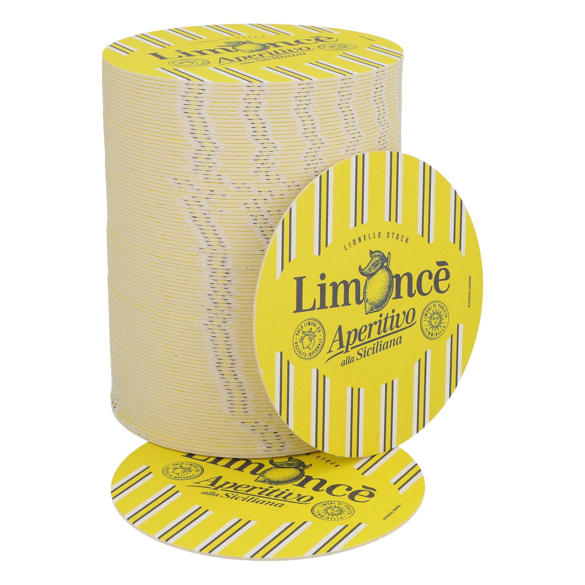 100x Limonce liqueur beer coasters, glass coasters