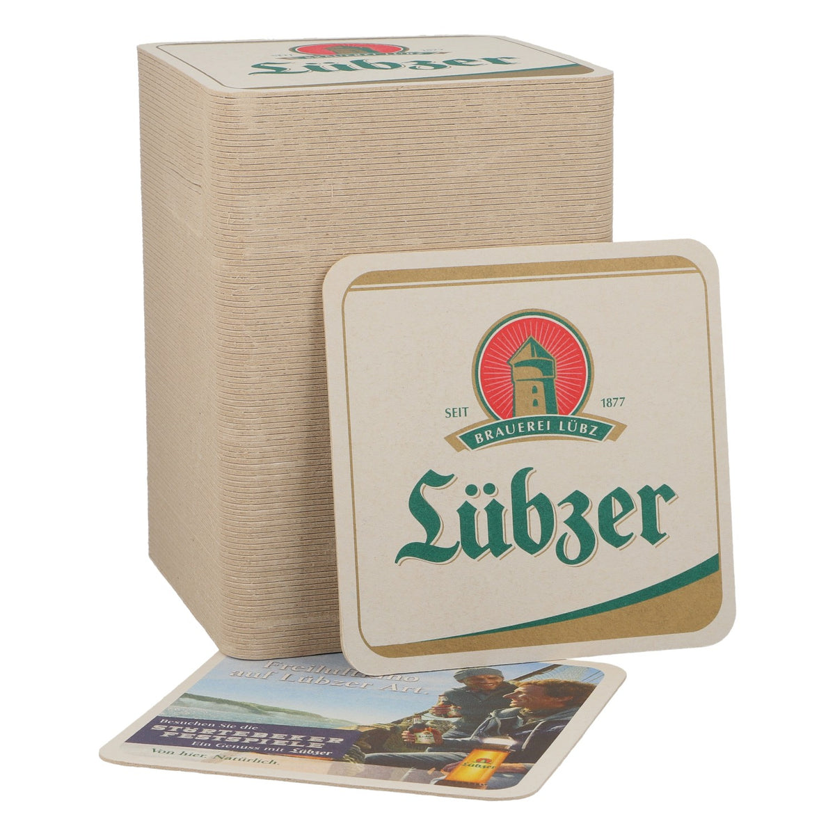 100 Lübzer Beer Coasters: Open-Air Movie Theater, Lübzer Style—New at the Bar