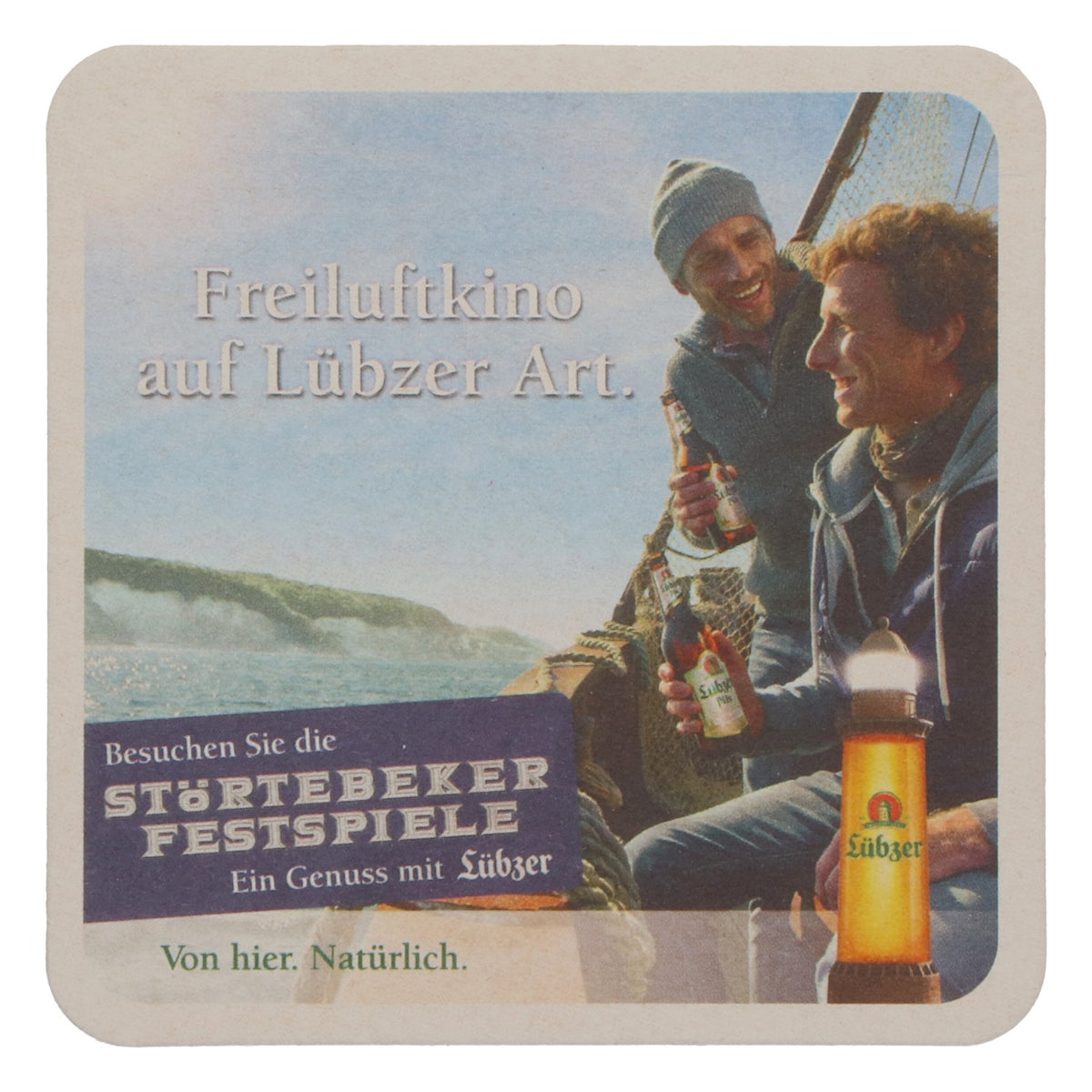 100 Lübzer Beer Coasters: Open-Air Movie Theater, Lübzer Style—New at the Bar – View 4
