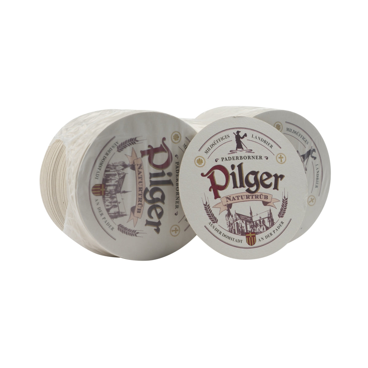 100x Paderborn Pilgrim Beer Coasters Glass Beer Coasters Gastro Table – View 3