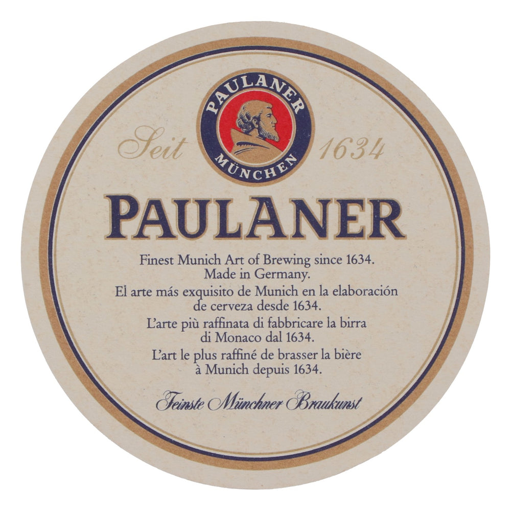 100 Paulaner Beer Coasters, Standard 11 cm Round, New, Original Bar Beer Coasters