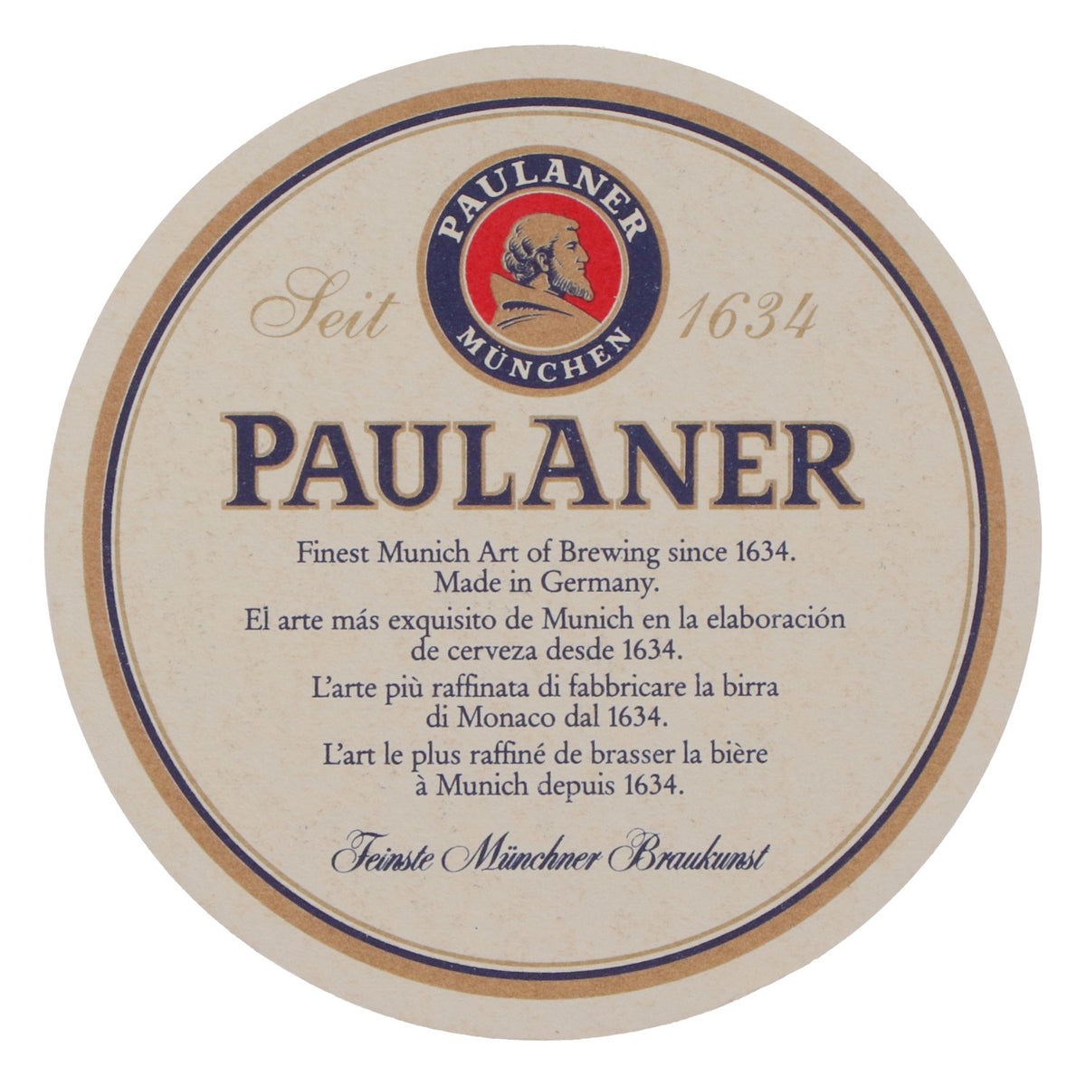 100 Paulaner Beer Coasters, Standard 11 cm Round, New, Original Bar Beer Coasters