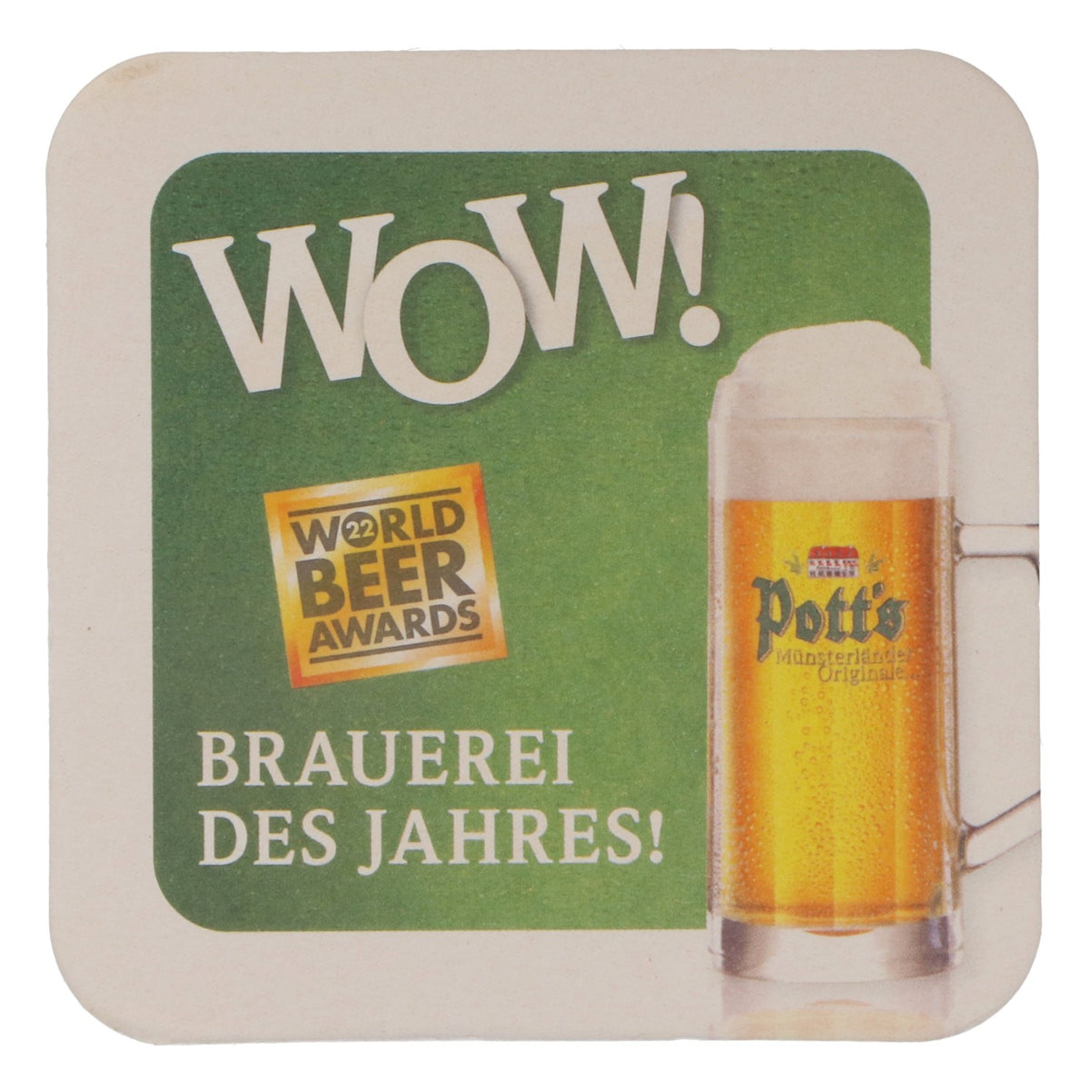 100x Potts beer coasters, cardboard coasters, glass coasters, 9x9 cm, green – View 3