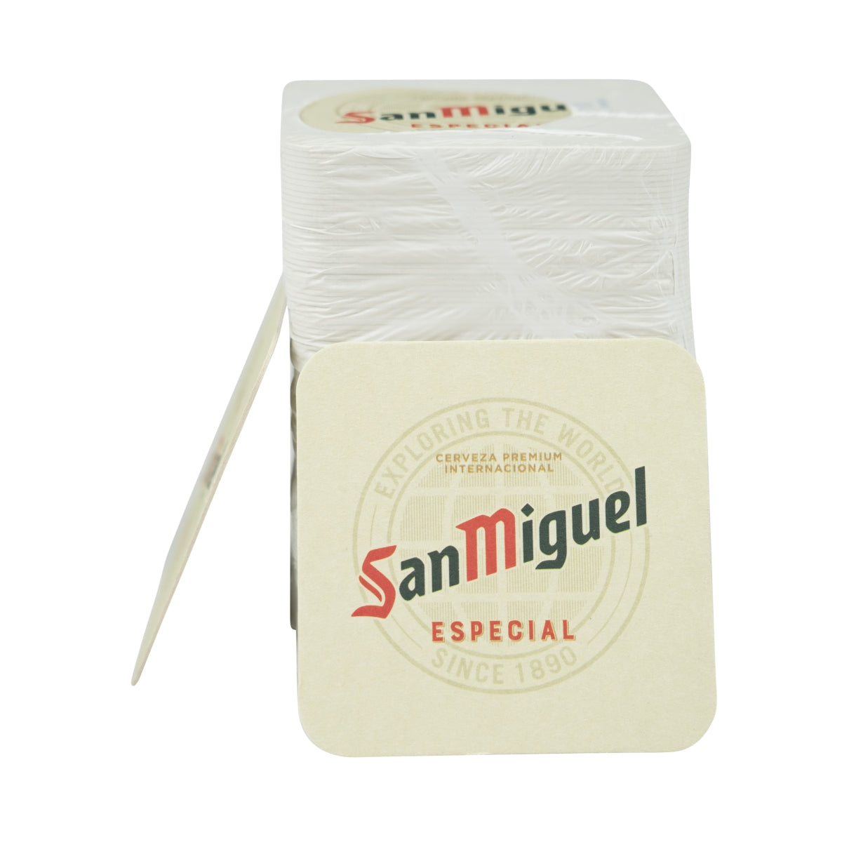 100x San Miguel beer coasters 9x9cm drip-proof glass mat – View 2