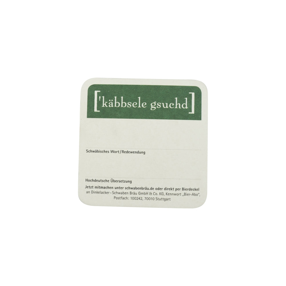 100x Schwabenbräu beer coasters, 10x10cm, Swabian, glass coasters, beer mats