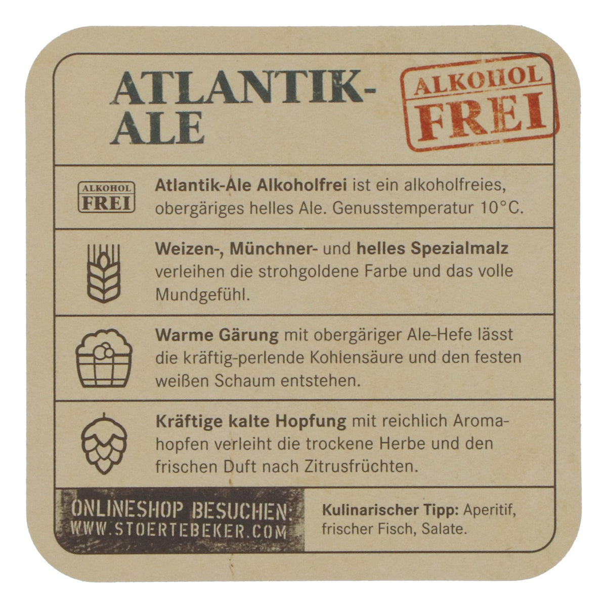 100 Störtebeker Beer Coasters, Atlantik-Ale, Non-Alcoholic, Coasters – View 4