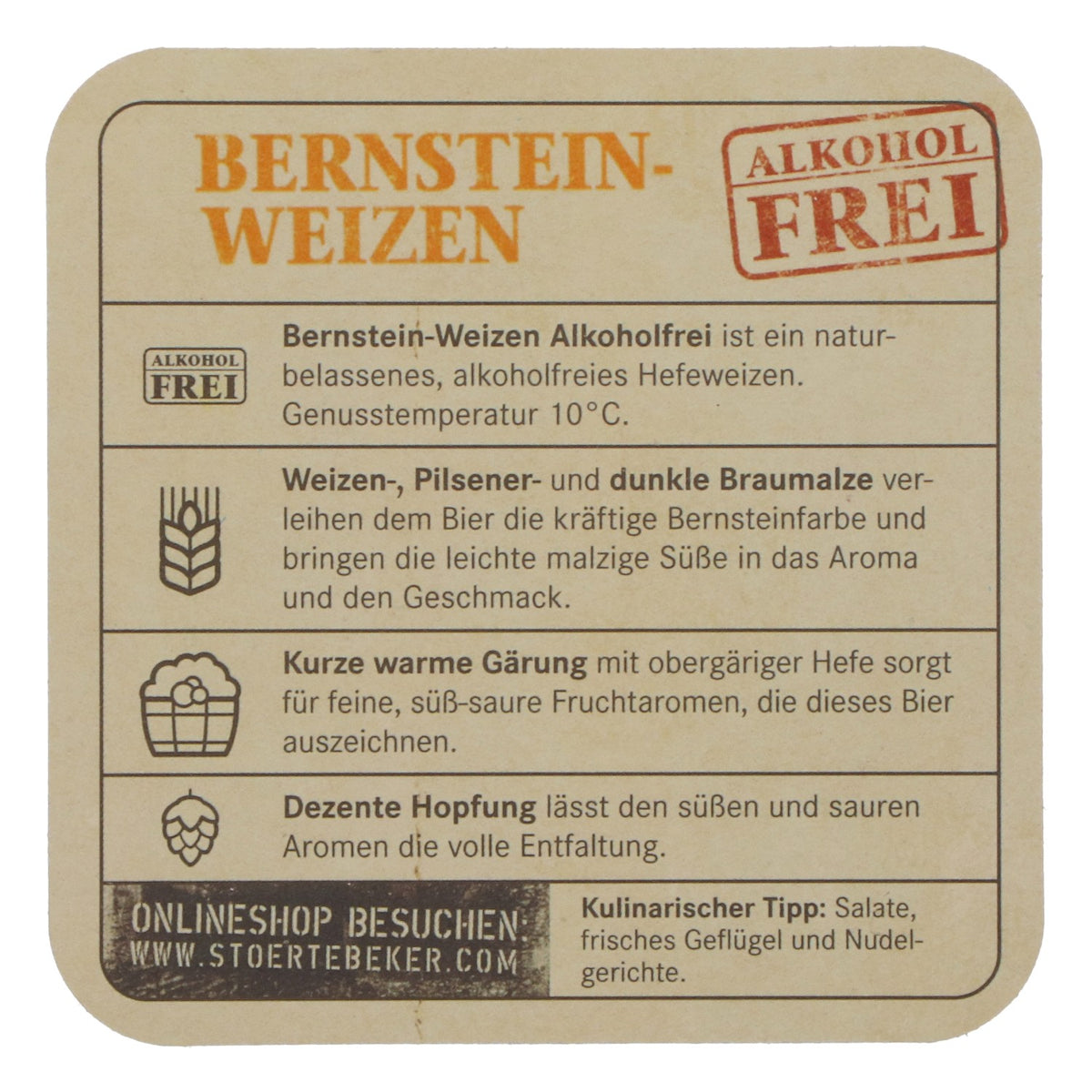 100 Störtebeker Beer Coasters, Amber Wheat, Non-Alcoholic, Original Coasters – View 4