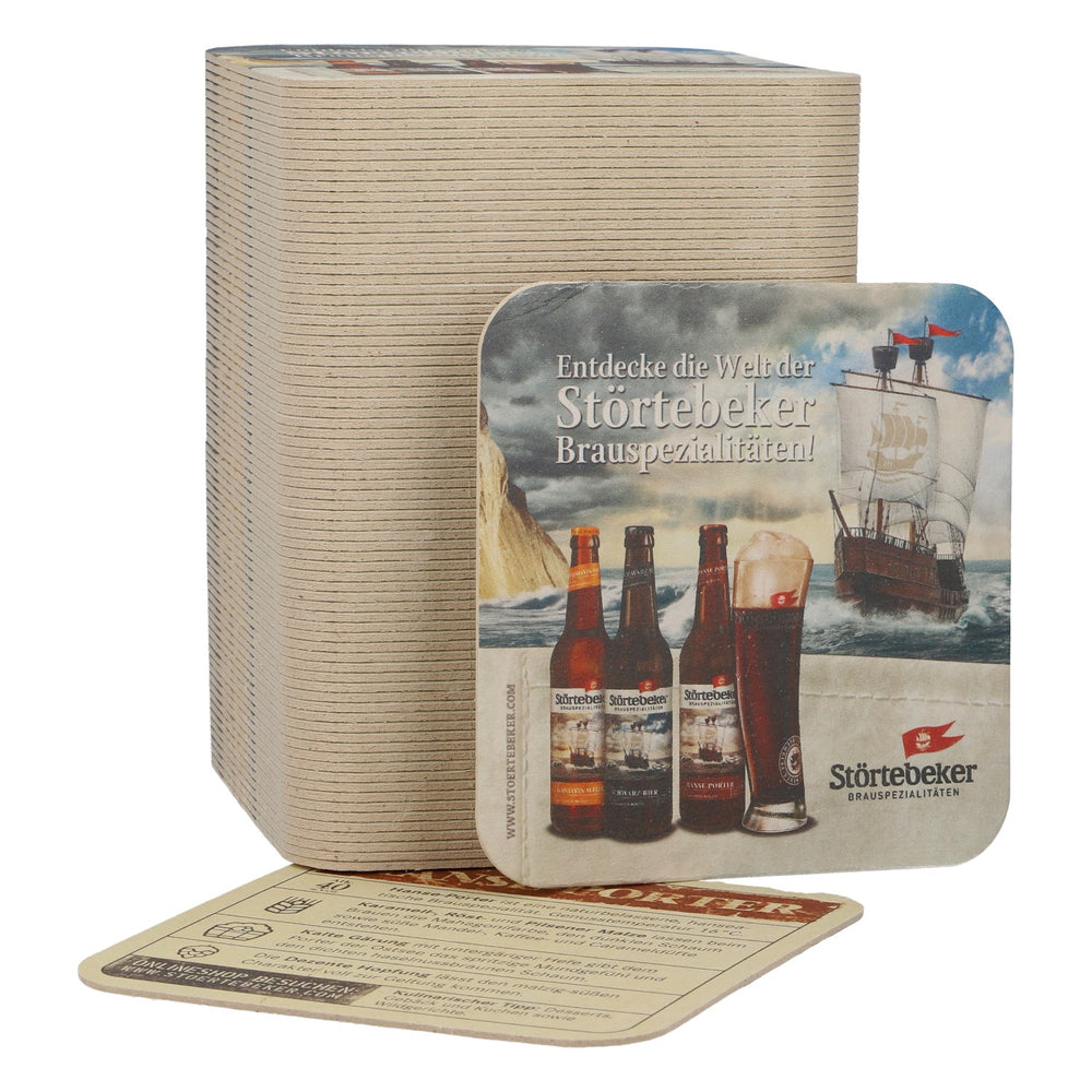 100 Störtebeker Beer Coasters, Hanse-Porter Coasters, Nautical Bar Accessories