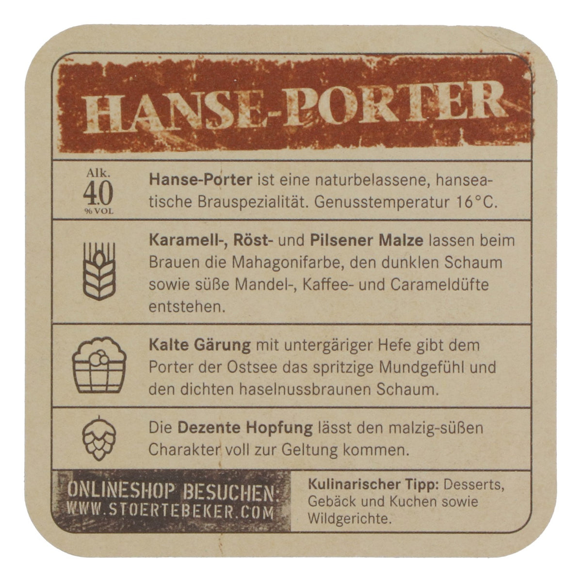 100 Störtebeker Beer Coasters, Hanse-Porter Coasters, Nautical Bar Accessories – View 4