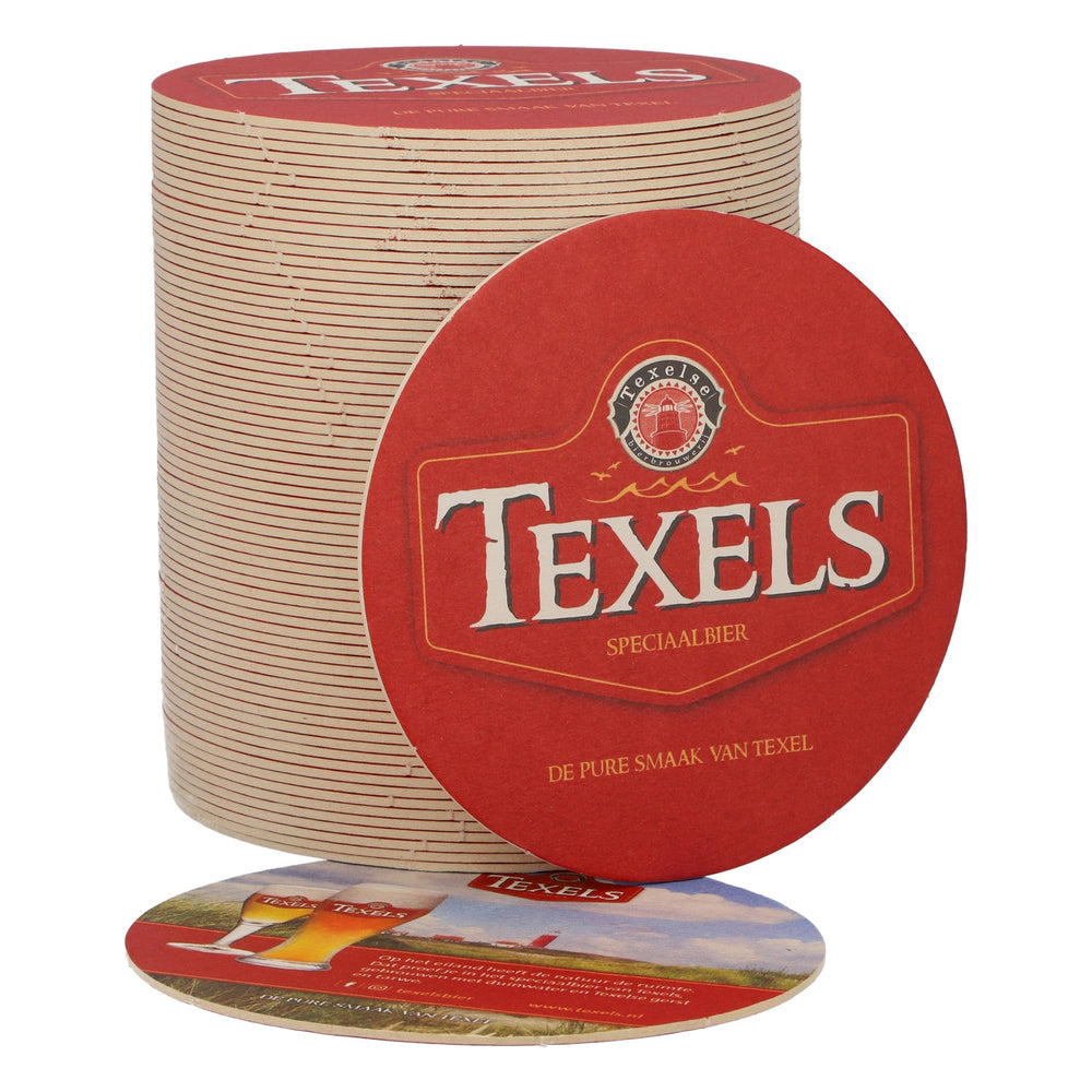 100x Texel beer coasters Glass coasters red Lighthouse