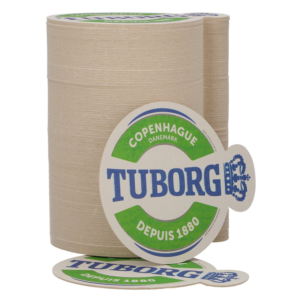 100 Tuborg Beer Coasters, Copenhagen, Denmark, Since 1880, Green
