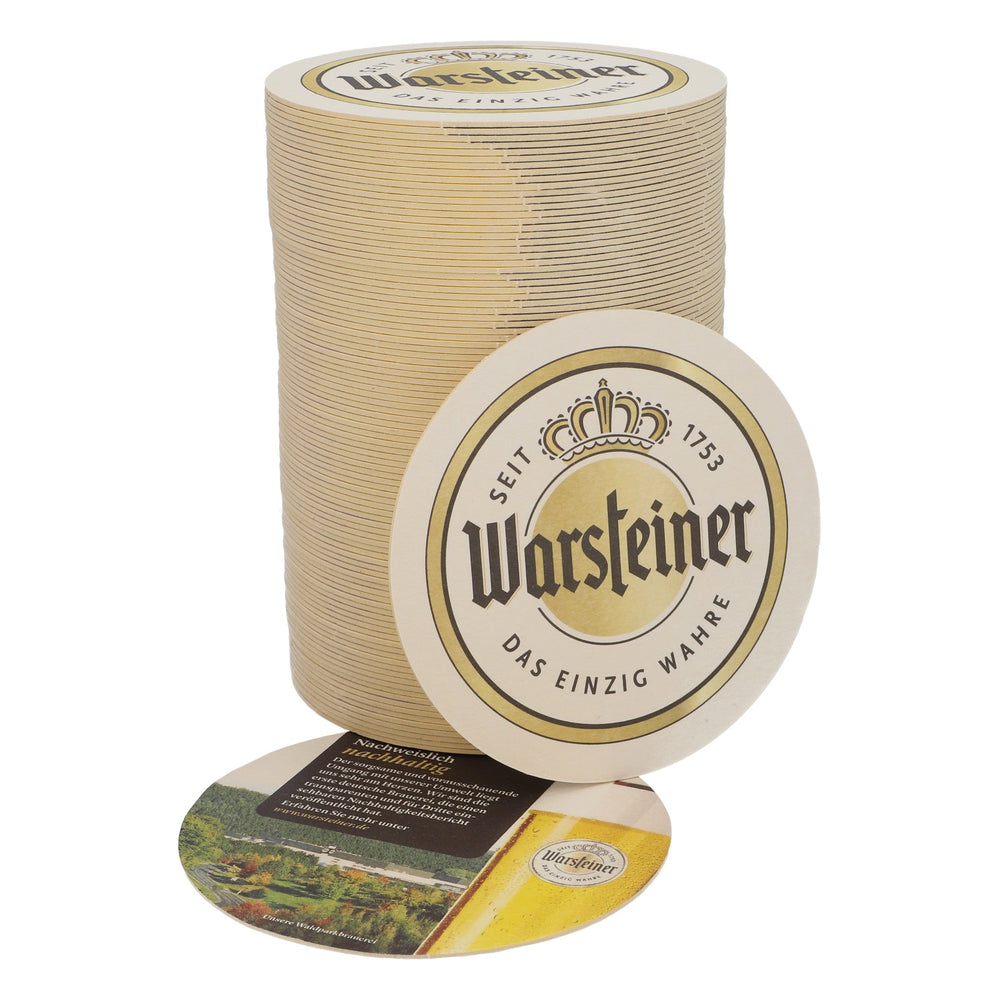 100x Warsteiner beer coasters Glass coasters "Proven sustainable"