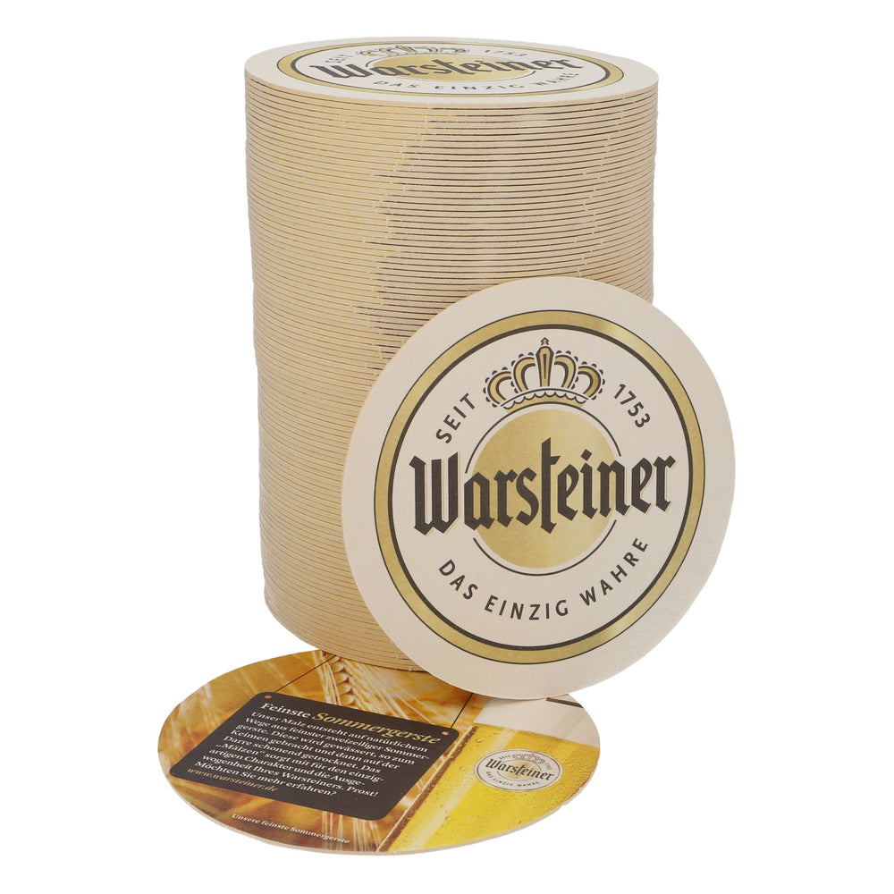 100x Warsteiner beer coasters Glass coasters "Finest summer barley"