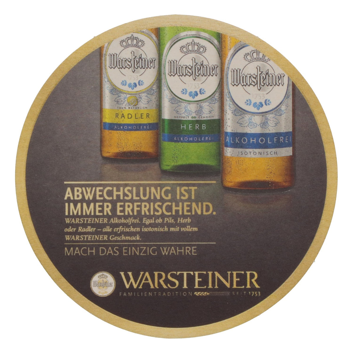 100 Warsteiner beer coasters, Ø 10.5 cm, "Variety Is Always Refreshing" – View 4