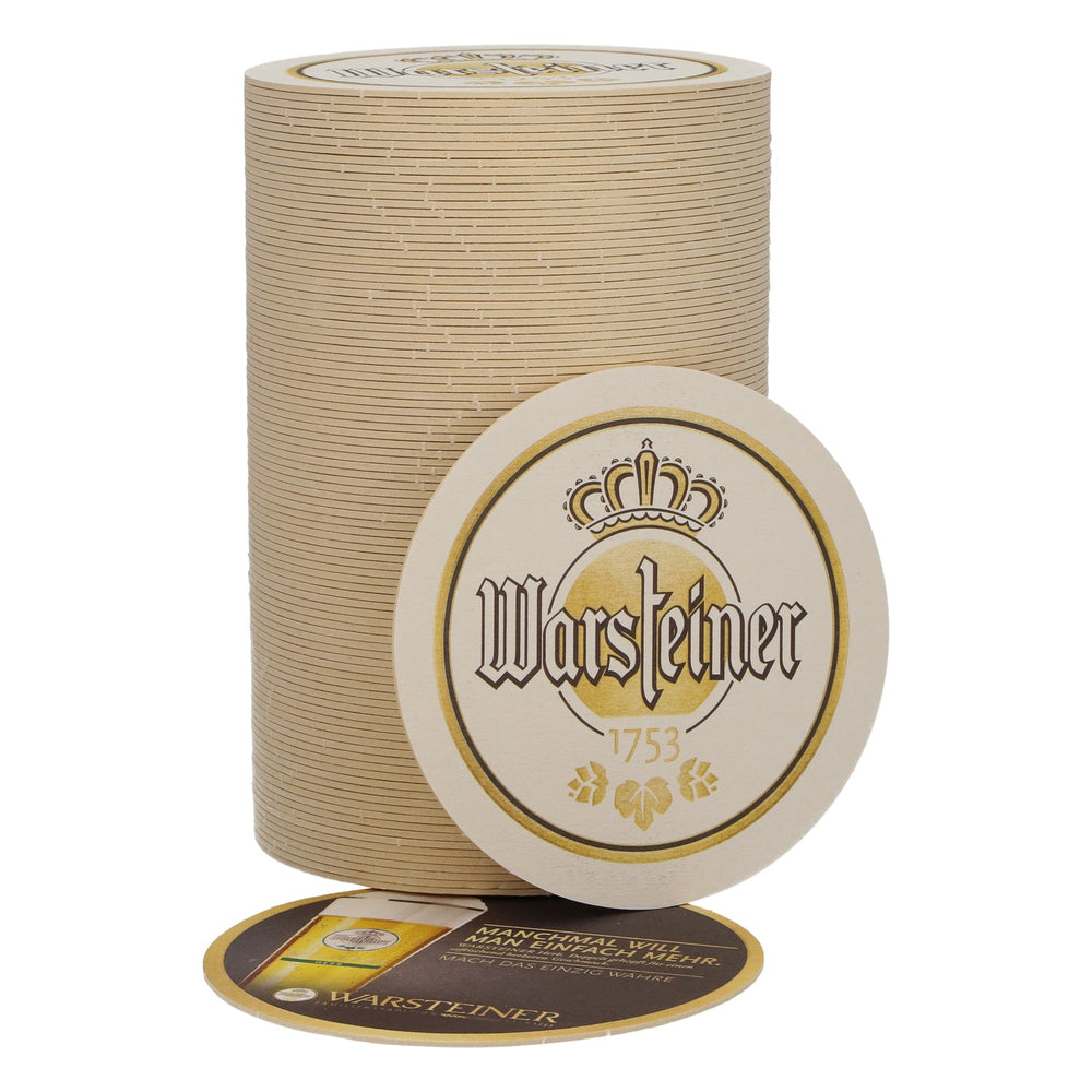 100 Warsteiner beer coasters, Ø 10.5 cm, "Sometimes you just want more"