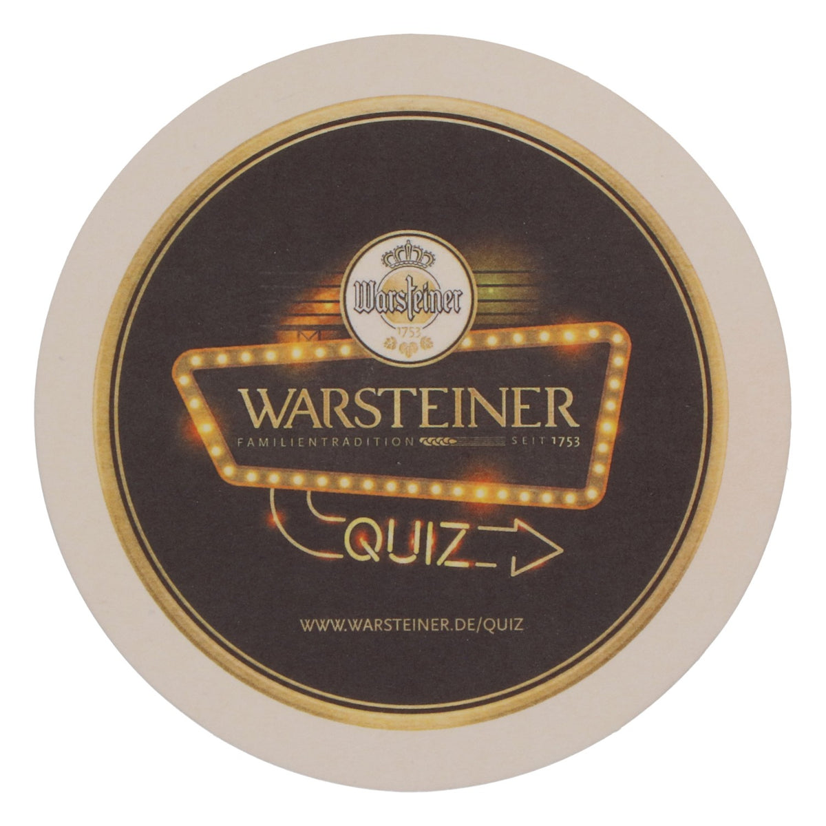100 Warsteiner Beer Coasters, 10.5 cm in diameter, "Quiz" – View 3
