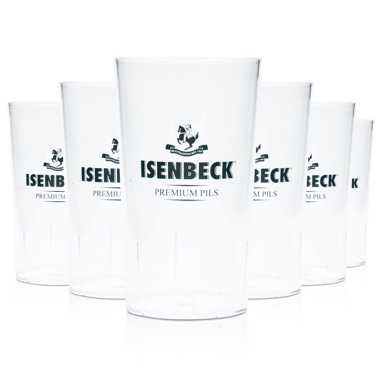 10x Isenbeck Beer Reusable Cup 0.3l Festival Beer Cup Stackable Glass Party