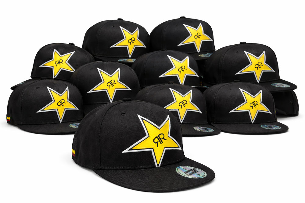 10x Rockstar Energy Cap Snap Baseball Cap Back Cap Black Unisex Cap BMX