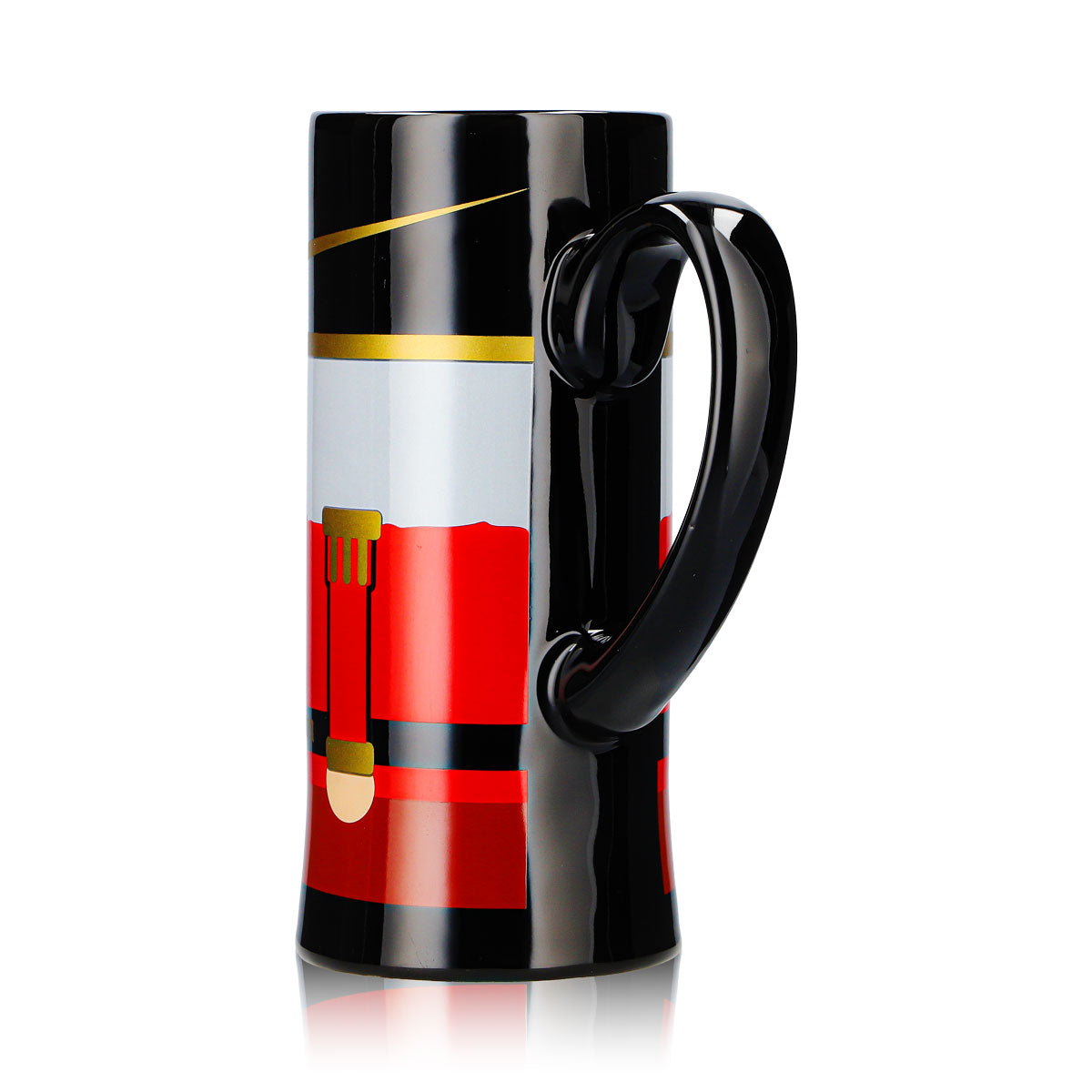 4 Mohaba Mulled Wine Mugs, Flute-Shaped, Nutcracker, Merry Christmas, Black, 0.2 L, Calibrated – View 5