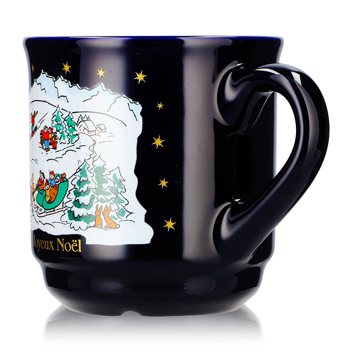 6 Mohaba Mulled Wine Mugs, Model 8000, "Merry Christmas" Winter, Cobalt Blue, 0.2 L, Calibrated – View 5
