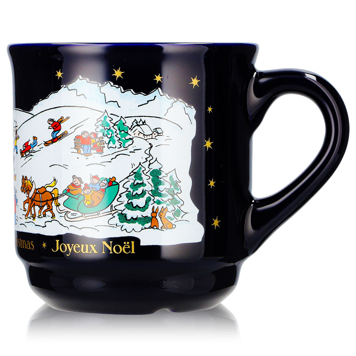 6 Mohaba Mulled Wine Mugs, Model 8000, "Merry Christmas" Winter, Cobalt Blue, 0.2 L, Calibrated – View 6