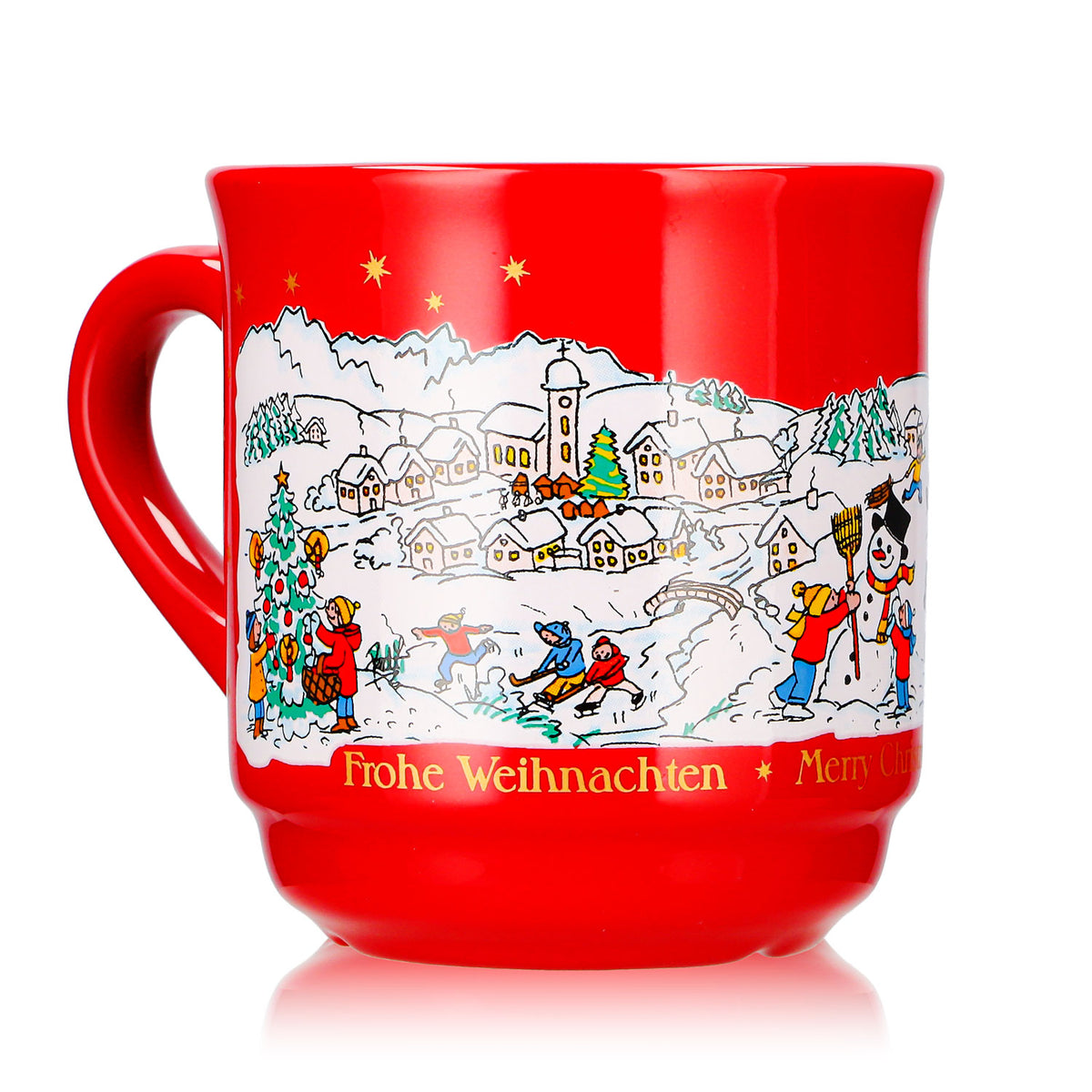 12 Mohaba Mulled Wine Mugs, Model 8000, Merry Christmas, Winter, Fire Red, 0.2 L, Calibrated – View 8